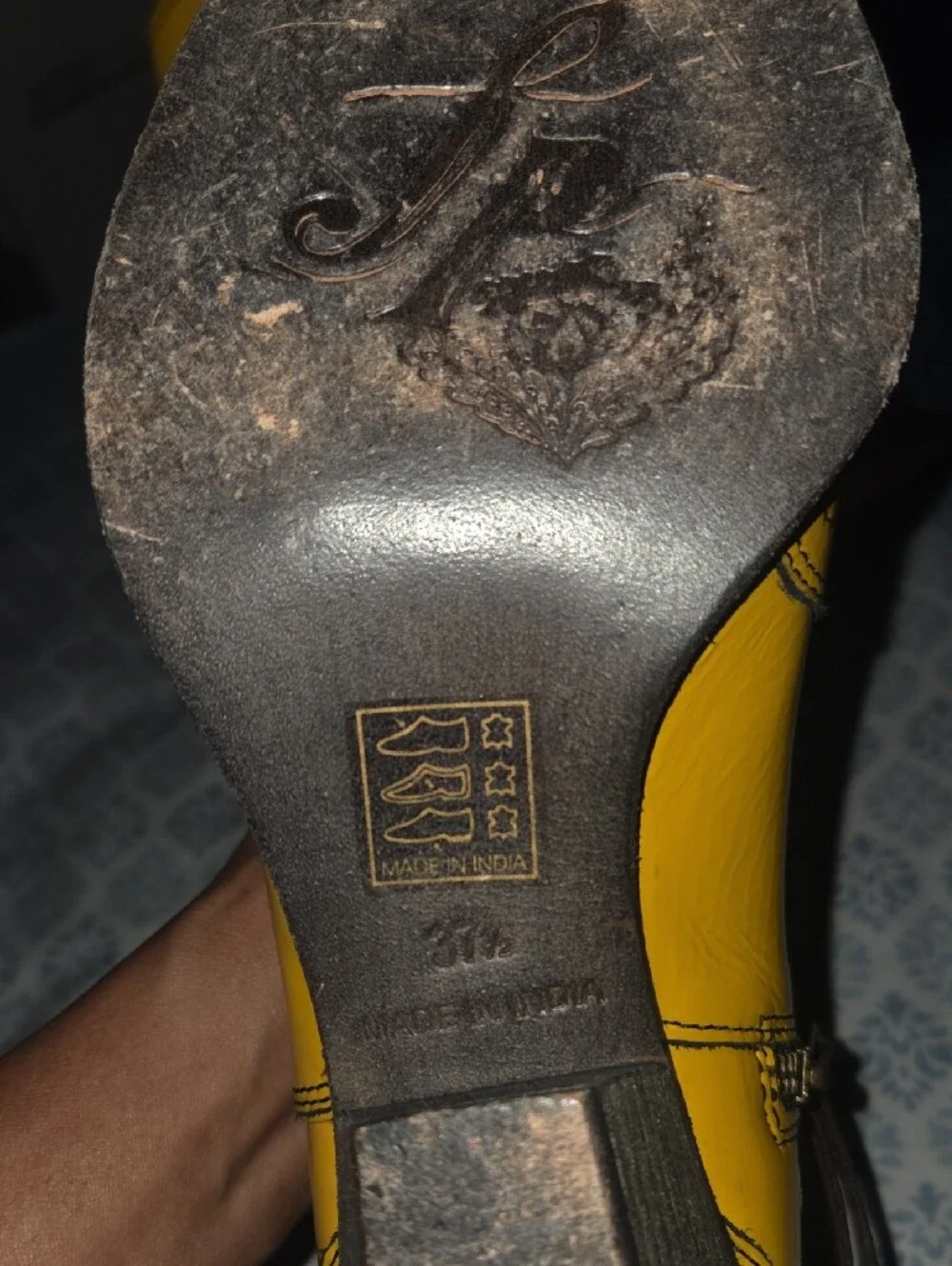 Free People Glossy Yellow Patent Western Ankle Boots